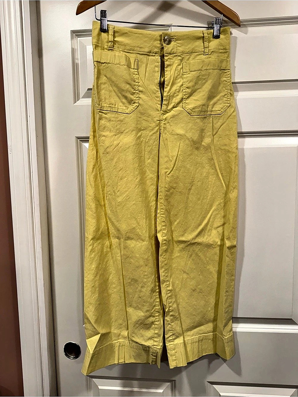 Maeve The Colette Wide Leg Pants in Yellow Waist 28